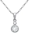 Giani Bernini Cubic Zirconia Bezel Solitaire Pendant Necklace In 18k Gold-plated Sterling Silver, 16" + 2" Extende In Silver