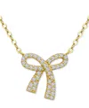 Giani Bernini Cubic Zirconia Bow Pendant Necklace, 18" + 2" Extender, Created For Macy's In Gold