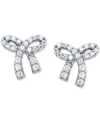 Giani Bernini Cubic Zirconia Bow Stud Earrings In 18k Gold-plated Sterling Silver, Created For Macy's