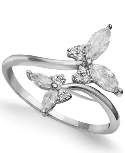 Giani Bernini Cubic Zirconia Butterfly Bypass Ring In Sterling Silver, Created For Macy's