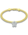 Giani Bernini Cubic Zirconia Butterfly Charm Bismark Chain Bracelet, Created For Macy's In Yellow