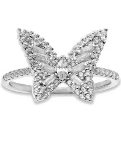Giani Bernini Cubic Zirconia Butterfly Statement Ring In Sterling Silver, Created For Macy's In White