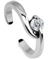 Giani Bernini Cubic Zirconia Bypass Adjustable Toe Ring In Sterling Silver (also In 18k Gold-plated Sterling Silve In Silver