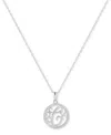 Giani Bernini Cubic Zirconia E Monogram 18" Pendant Necklace In Sterling Silver, Created For Macy's In Silver