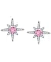 Giani Bernini Cubic Zirconia Celestial Star Stud Earrings In Sterling Silver, Created For Macy's In Pink