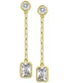Giani Bernini Cubic Zirconia Chain Drop Earrings, Created For Macy's In Gold