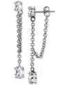Giani Bernini Cubic Zirconia Chain Oval Drop Earrings In Sterling Silver, Created For Macy's In Silver