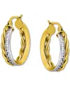 Giani Bernini Cubic Zirconia Channel-set Hoop Earrings (3-1/4 Ct. T.w.) In 18k Gold Over Sterling Silver In Two Tone