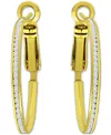 Giani Bernini Cubic Zirconia Channel-set Medium Hoop Earrings, 1.18", Exclusively At Macy's In Gold