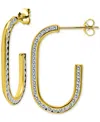 Giani Bernini Cubic Zirconia Channel-set Oval Hoop Earrings In Sterling Silver, Exclusively At Macy's In Gold