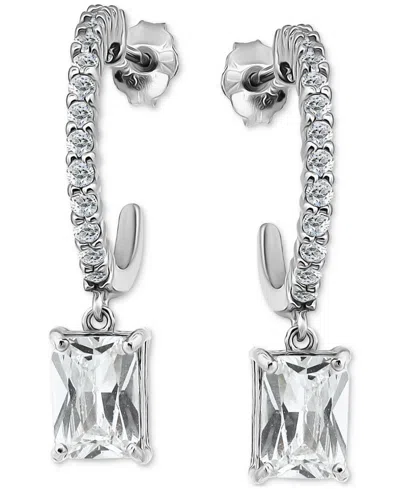 Giani Bernini Cubic Zirconia Charm Hoop Earrings (3-5/8 Ct. T.w.) In 18k Gold-plated Sterling Silver, Exclusively
