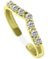 Giani Bernini Cubic Zirconia Chevron Toe Ring, Created For Macy's In Gold Over Silver