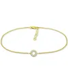 Giani Bernini Cubic Zirconia Circle Ankle Bracelet, Created For Macy's In Gold