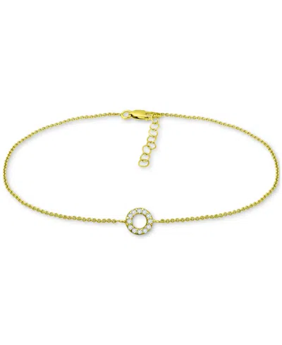 Giani Bernini Cubic Zirconia Circle Ankle Bracelet, Created For Macy's In Gold