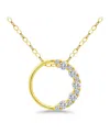 GIANI BERNINI CUBIC ZIRCONIA CIRCLE PENDANT NECKLACE IN STERLING SILVER, 16" + 2" EXTENDER, CREATED FOR MACY'S