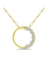 Giani Bernini Cubic Zirconia Circle Pendant Necklace In Sterling Silver, 16" + 2" Extender, Created For Macy's In Gold
