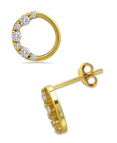 Giani Bernini Cubic Zirconia Circle Stud Earrings In Sterling Silver, Created For Macy's In Gold