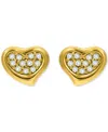 Giani Bernini Cubic Zirconia Cluster Heart Stud Earrings In 18k Gold-plated Sterling Silver, Exclusively At Macy's In Gold