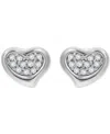 Giani Bernini Cubic Zirconia Cluster Heart Stud Earrings In 18k Gold-plated Sterling Silver, Exclusively At Macy's In Silver