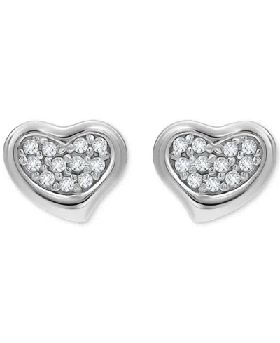 Giani Bernini Cubic Zirconia Cluster Heart Stud Earrings In 18k Gold-plated Sterling Silver, Exclusively At Macy's