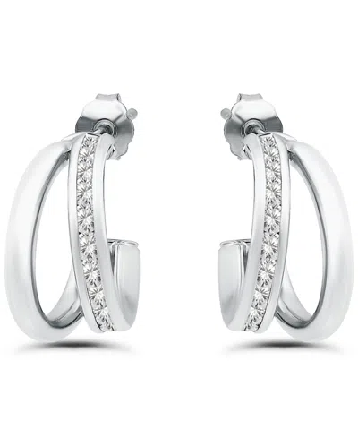 Giani Bernini Cubic Zirconia Combo Half Hoop Earrings (1-7/8 Ct. T.w.) In 18k Gold Over Sterling Silver, Macy's Ex