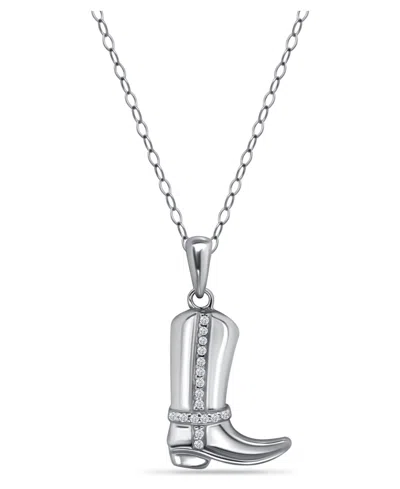 Giani Bernini Cubic Zirconia Cowboy Boot Pendant In Sterling Silver