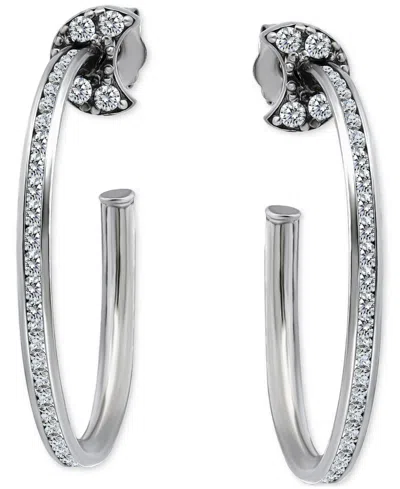 Giani Bernini Cubic Zirconia Crescent Moon Small Hoop Earrings, 1", Exclusively At Macy's