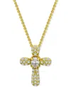 Giani Bernini Cubic Zirconia Cross Pendant Necklace (1/2 C.t. T.w.) In 18k Gold Over Sterling Silver, 16" + 2" Ext