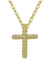Giani Bernini Cubic Zirconia Cross Pendant Necklace, 16" + 2" Extender, Exclusively At Macy's