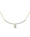 Giani Bernini Cubic Zirconia Curved Bar Baguette Pendant Necklace, 16" + 2" Extender