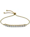Giani Bernini Cubic Zirconia Curved Bar Bolo Bracelet, Created For Macy's In Gold