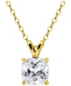 Giani Bernini Cubic Zirconia Cushion Solitaire Pendant Necklace, 16" + 2" Extender, Exclusively At Macy's