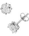 Giani Bernini Cubic Zirconia Cushion Stud Earrings In Sterling Silver, Created For Macy's In Sterling Silver