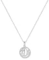 Giani Bernini Cubic Zirconia D Monogram 18" Pendant Necklace In Sterling Silver, Created For Macy's In Metallic