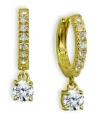Giani Bernini Cubic Zirconia Dangle Drop Huggie Hoop Earring In 18k Gold Plated Sterling Silver In Gold