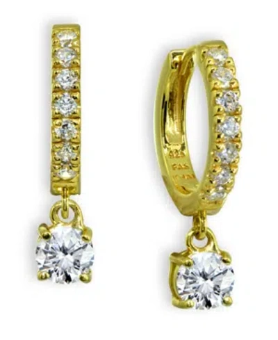 Giani Bernini Cubic Zirconia Dangle Drop Huggie Hoop Earring In 18k Gold Plated Sterling Silver