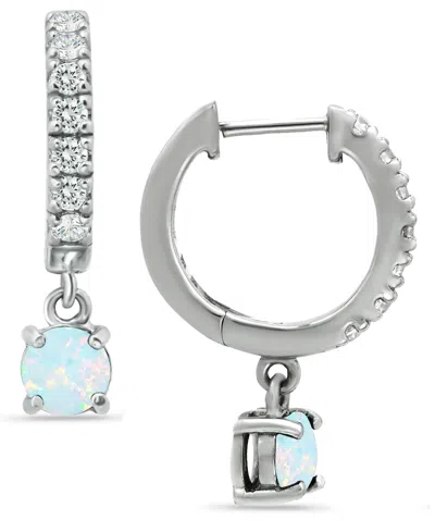 Giani Bernini Cubic Zirconia Dangle Drop Huggie Hoop Earring In Sterling Silver Or 18k Gold Over Silver (also Avai In White