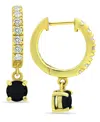 Giani Bernini Cubic Zirconia Dangle Drop Huggie Hoop Earring In Sterling Silver Or 18k Gold Over Silver (also Avai In Gold