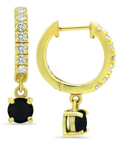 Giani Bernini Cubic Zirconia Dangle Drop Huggie Hoop Earring In Sterling Silver Or 18k Gold Over Silver (also Avai