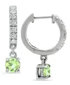 Giani Bernini Cubic Zirconia Dangle Drop Huggie Hoop Earring In Sterling Silver Or 18k Gold Over Silver (also Avai In Lt Green,silver
