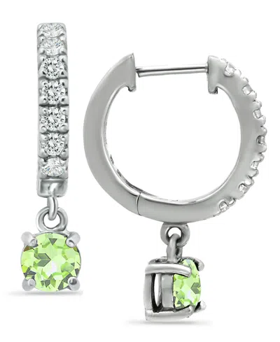 Giani Bernini Cubic Zirconia Dangle Drop Huggie Hoop Earring In Sterling Silver Or 18k Gold Over Silver (also Avai In Lt Green,silver