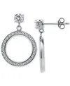 Giani Bernini Cubic Zirconia Doorknocker Drop Earrings In Sterling Silver, Exclusively At Macy's In Silver