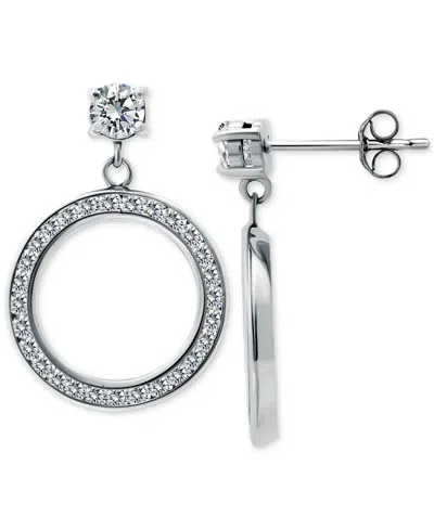 Giani Bernini Cubic Zirconia Doorknocker Drop Earrings In Sterling Silver, Exclusively At Macy's