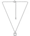 Giani Bernini Cubic Zirconia Doorknocker Pendant Necklace (1/2 Ct. T.w.) In 18k Gold Over Sterling Silver, 16" + 2 In Silver