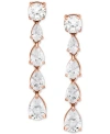 Giani Bernini Cubic Zirconia Drop Earrings In Sterling Silver, Created For Macy's In Rose Gold