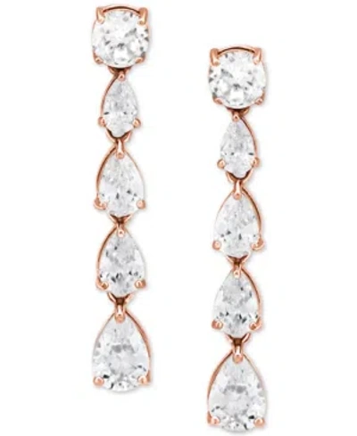 Giani Bernini Cubic Zirconia Drop Earrings In Sterling Silver, Created For Macy's In Rose Gold