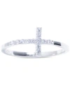 Giani Bernini Cubic Zirconia East-west Cross Ring In Sterling Silver, Created For Macy's In Silver
