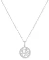 Giani Bernini Cubic Zirconia F Monogram 18" Pendant Necklace In Sterling Silver, Created For Macy's In Metallic