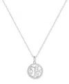 Giani Bernini Cubic Zirconia E Monogram 18" Pendant Necklace In Sterling Silver, Created For Macy's In Silver