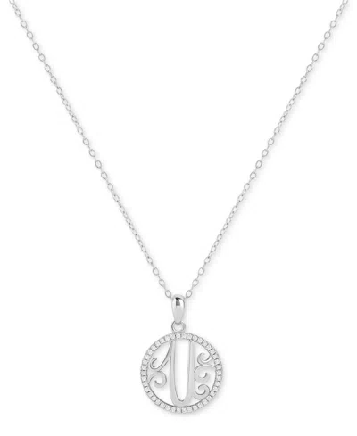 Giani Bernini Cubic Zirconia Filigree Initial U Monogram 18" Pendant Necklace In Sterling Silver, Macy's Exclusive